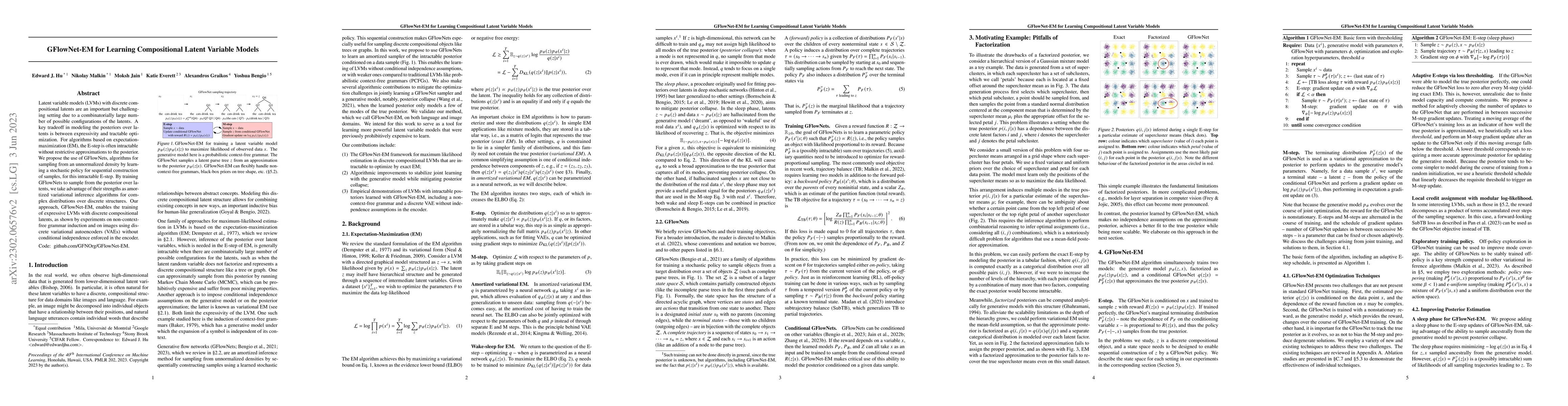 Thumbnail for GFlowNet-EM for learning compositional latent variable models