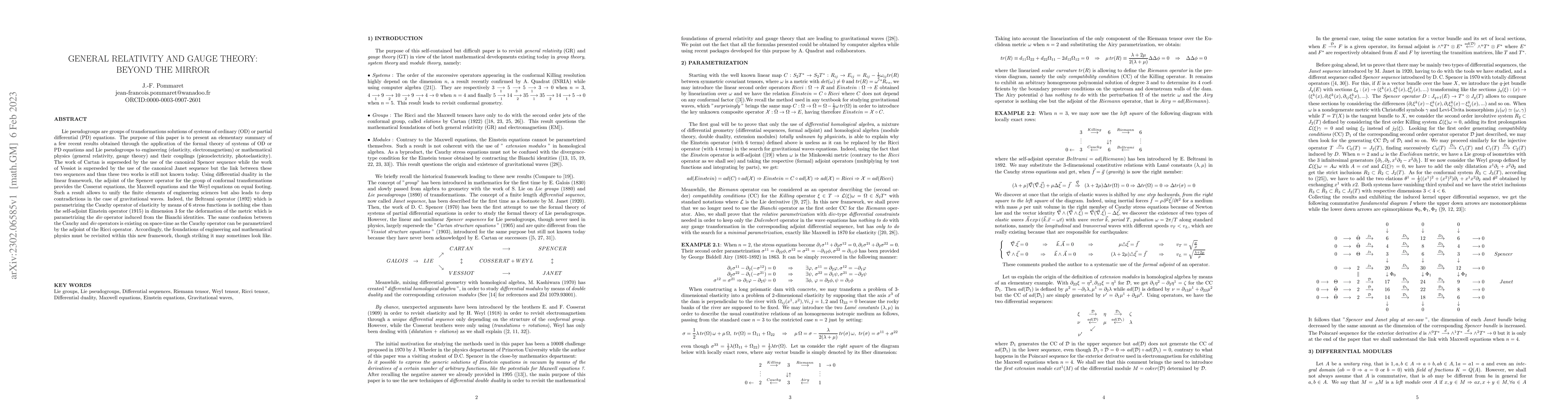 Thumbnail for General Relativity and Gauge Theory: Beyond the Mirror