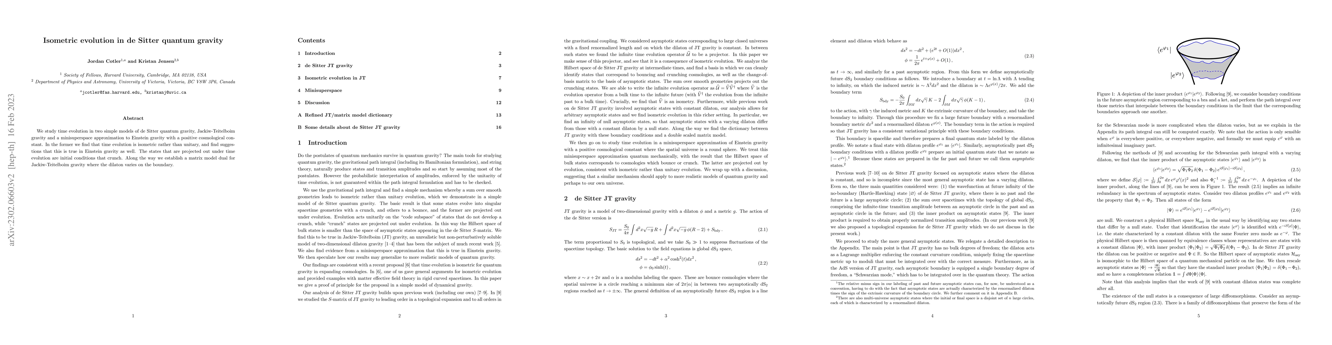 Thumbnail for Isometric evolution in de Sitter quantum gravity