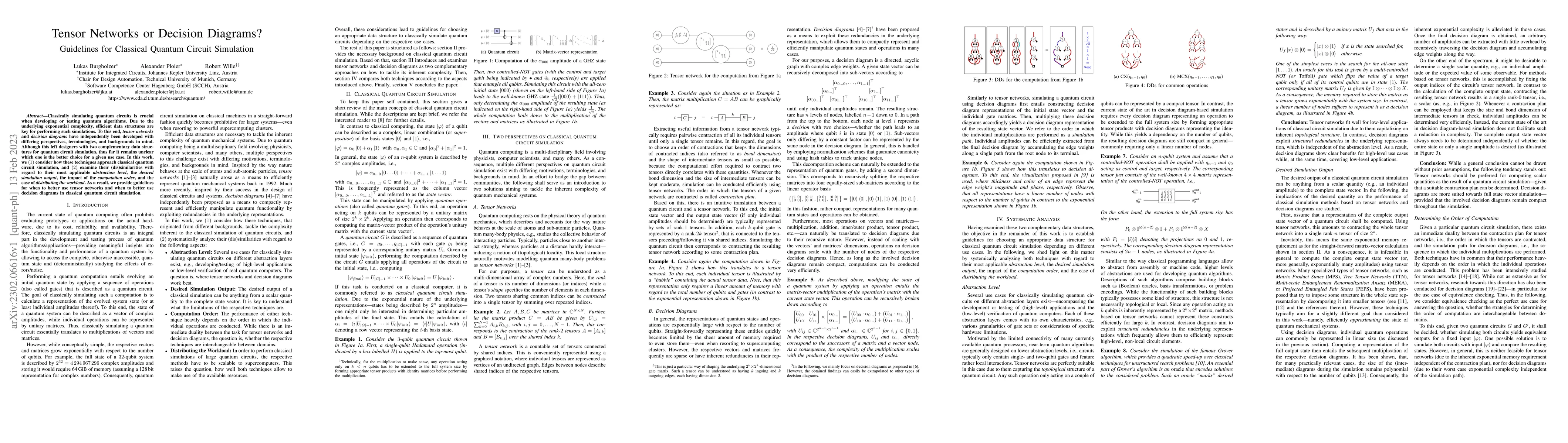 Thumbnail for Tensor Networks or Decision Diagrams? Guidelines for Classical Quantum
  Circuit Simulation