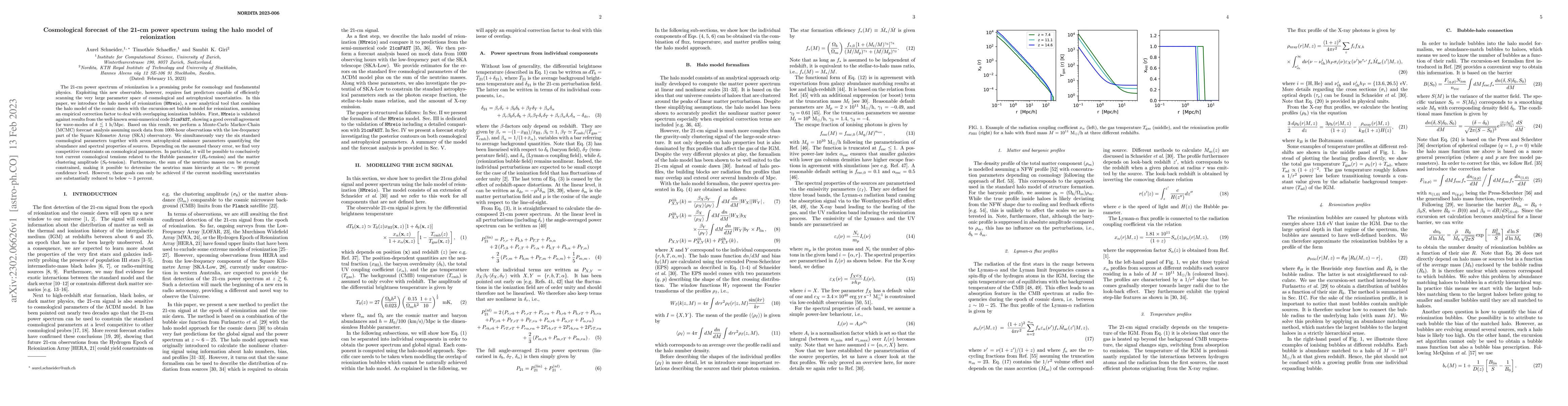 Thumbnail for Cosmological forecast of the 21-cm power spectrum using the halo model
  of reionization