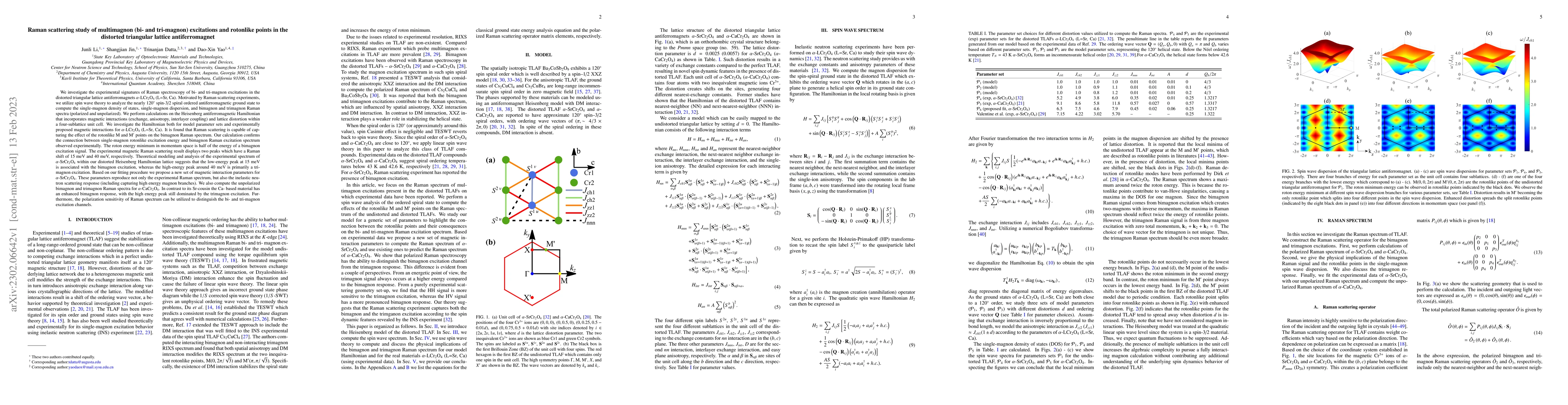 Thumbnail for Raman scattering study of multimagnon (bi- and tri-magnon) excitations
  and rotonlike points in the distorted triangular lattice antiferromagnet