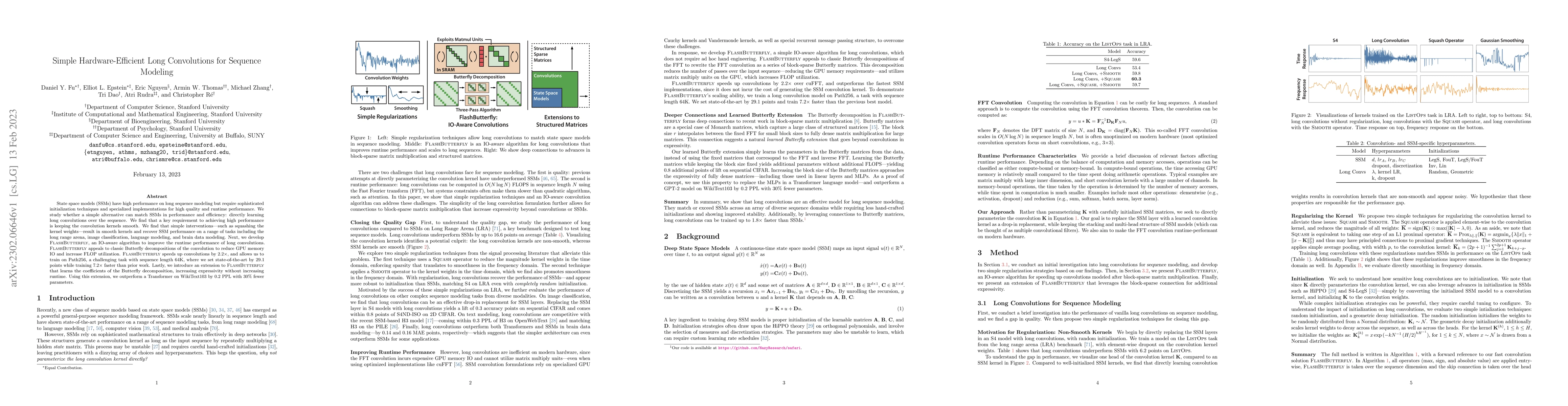 Thumbnail for Simple Hardware-Efficient Long Convolutions for Sequence Modeling