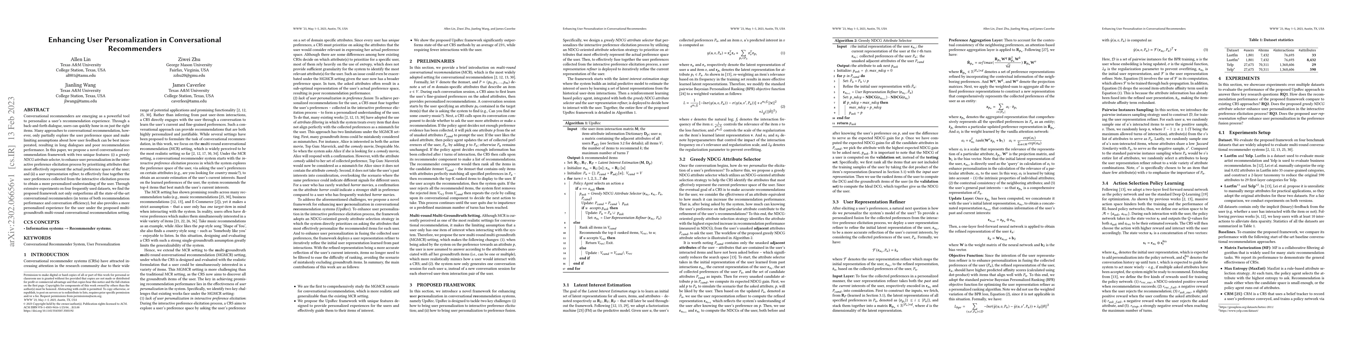 Thumbnail for Enhancing User Personalization in Conversational Recommenders