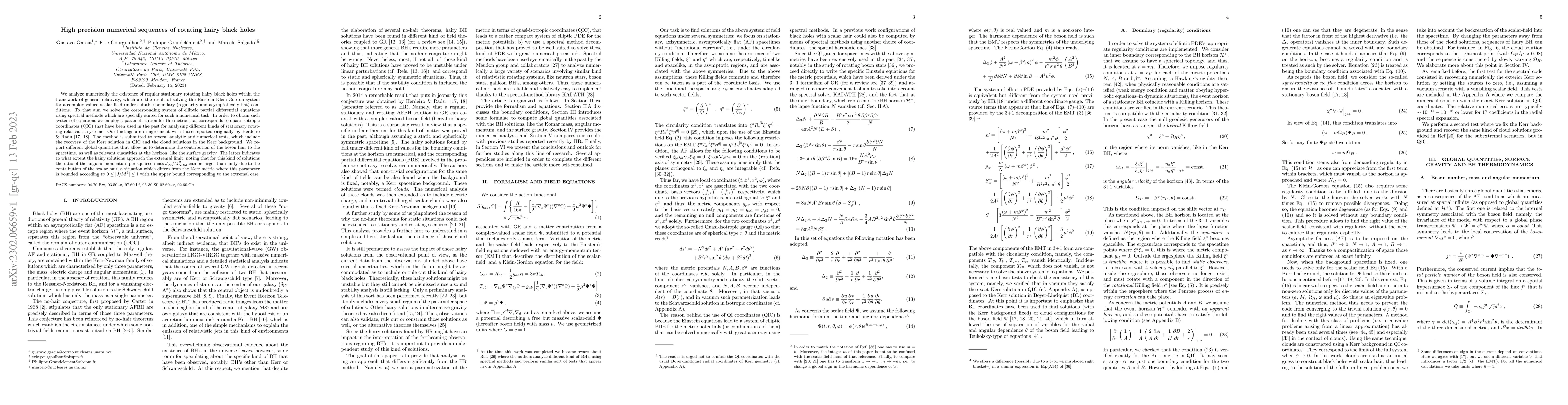Thumbnail for High precision numerical sequences of rotating hairy black holes