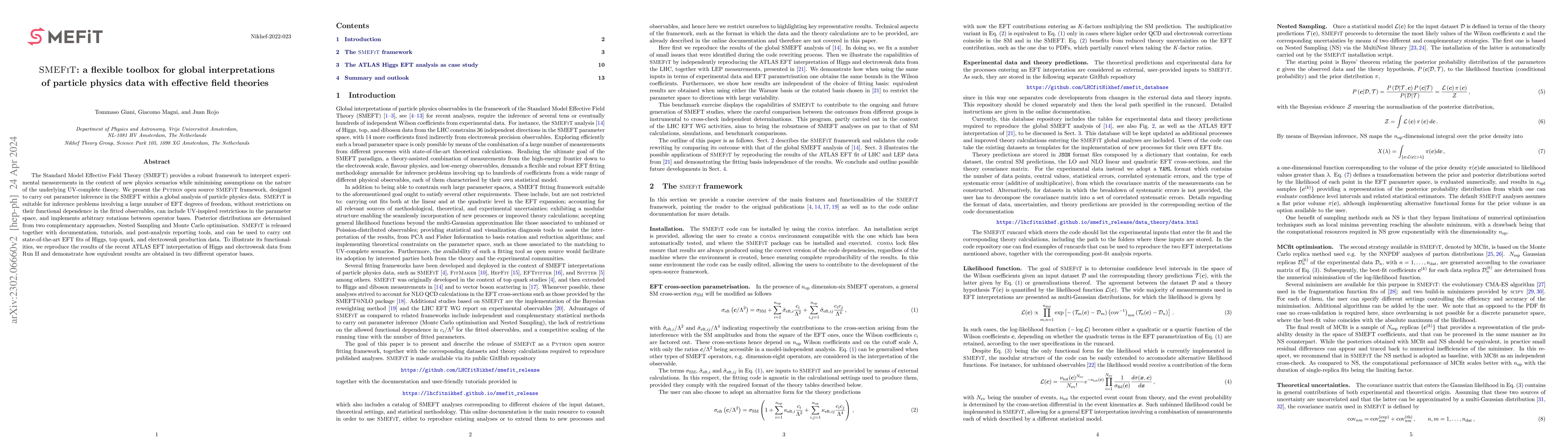 Thumbnail for SMEFiT: a flexible toolbox for global interpretations of particle
  physics data with effective field theories