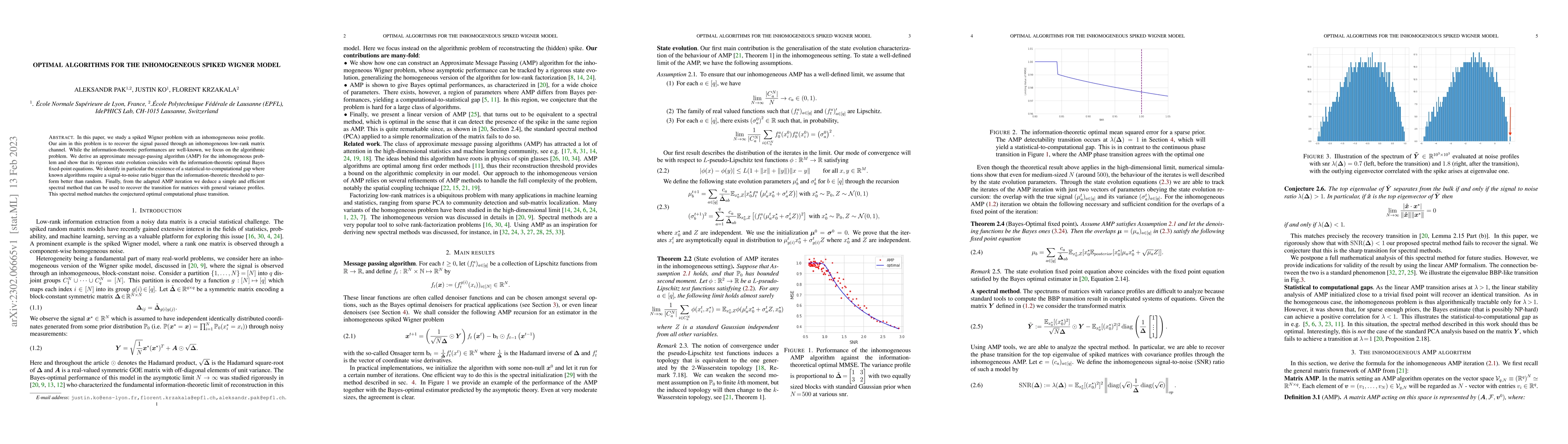 Thumbnail for Optimal Algorithms for the Inhomogeneous Spiked Wigner Model