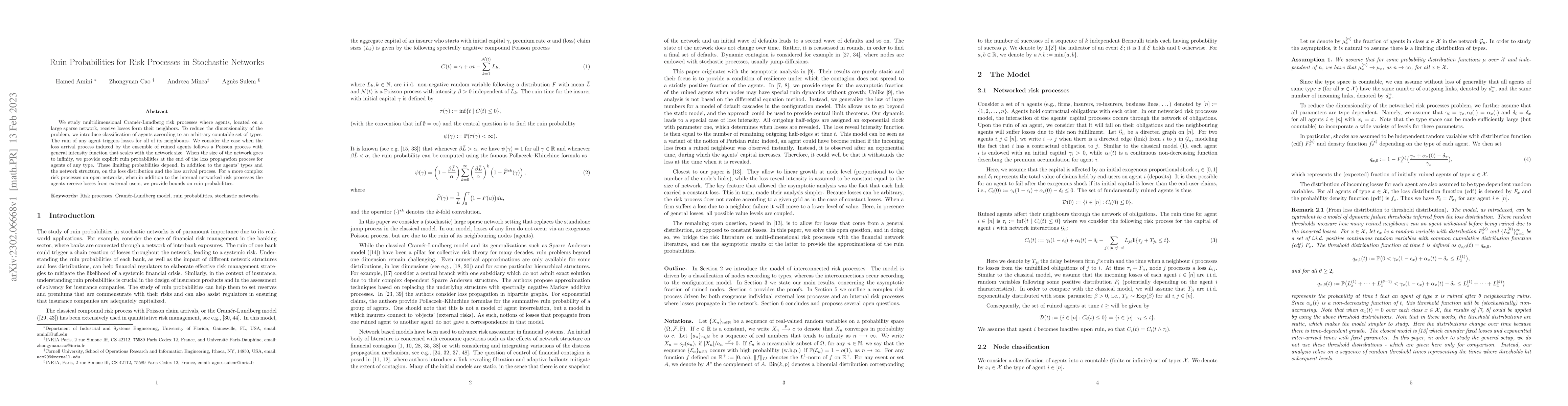 Thumbnail for Ruin Probabilities for Risk Processes in Stochastic Networks