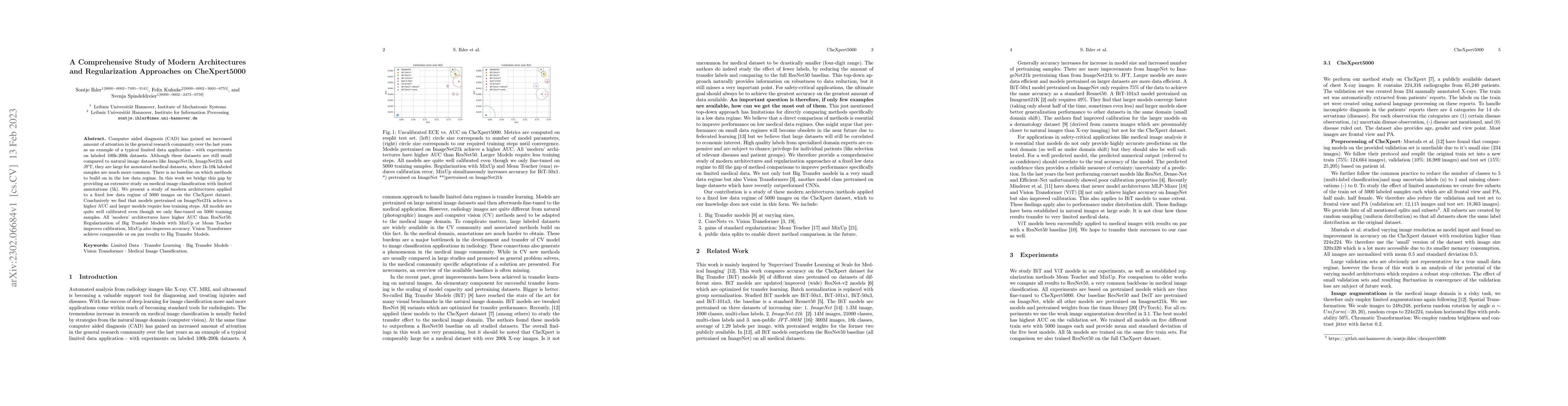 Thumbnail for A Comprehensive Study of Modern Architectures and Regularization
  Approaches on CheXpert5000