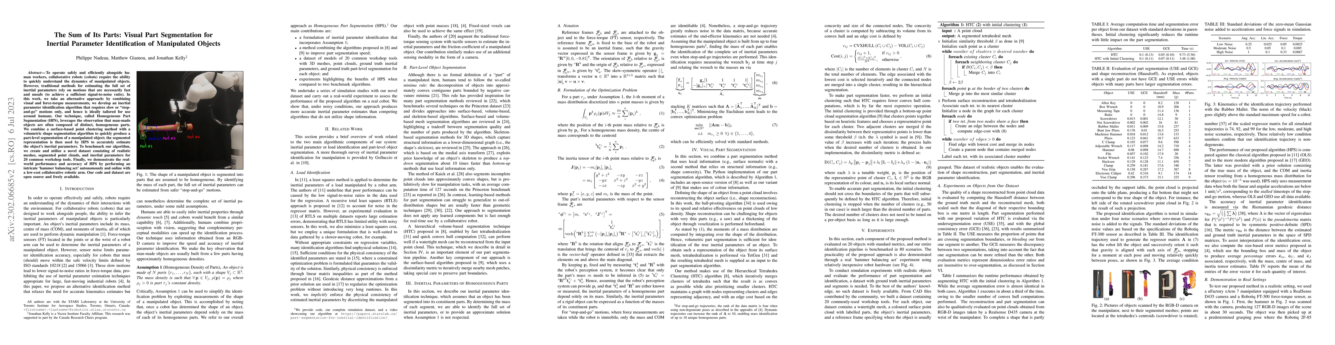 Thumbnail for The Sum of Its Parts: Visual Part Segmentation for Inertial Parameter
  Identification of Manipulated Objects