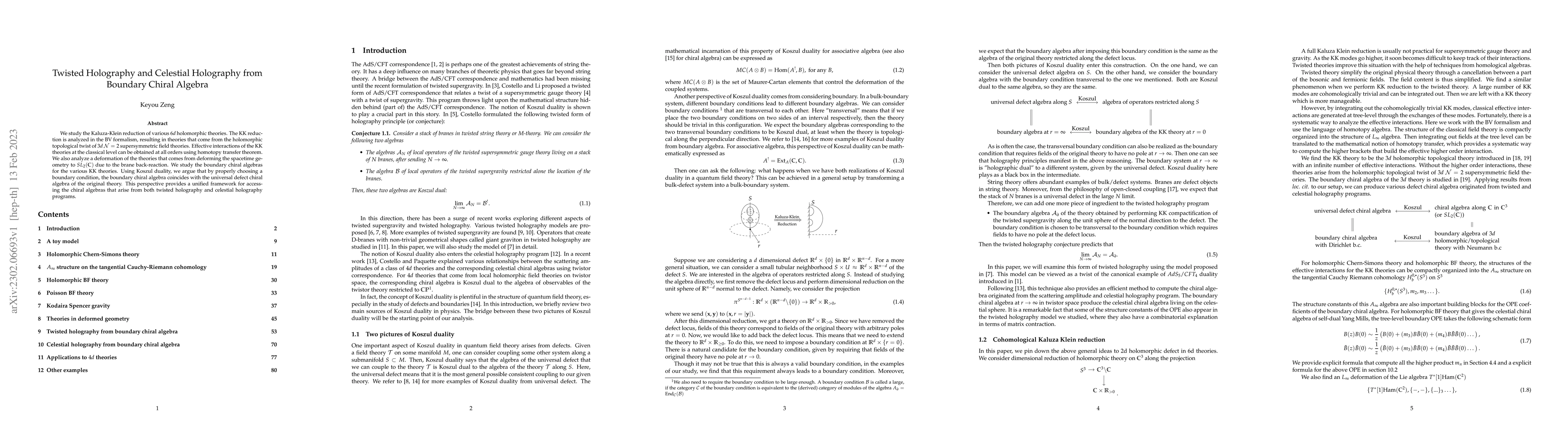 Thumbnail for Twisted Holography and Celestial Holography from Boundary Chiral Algebra