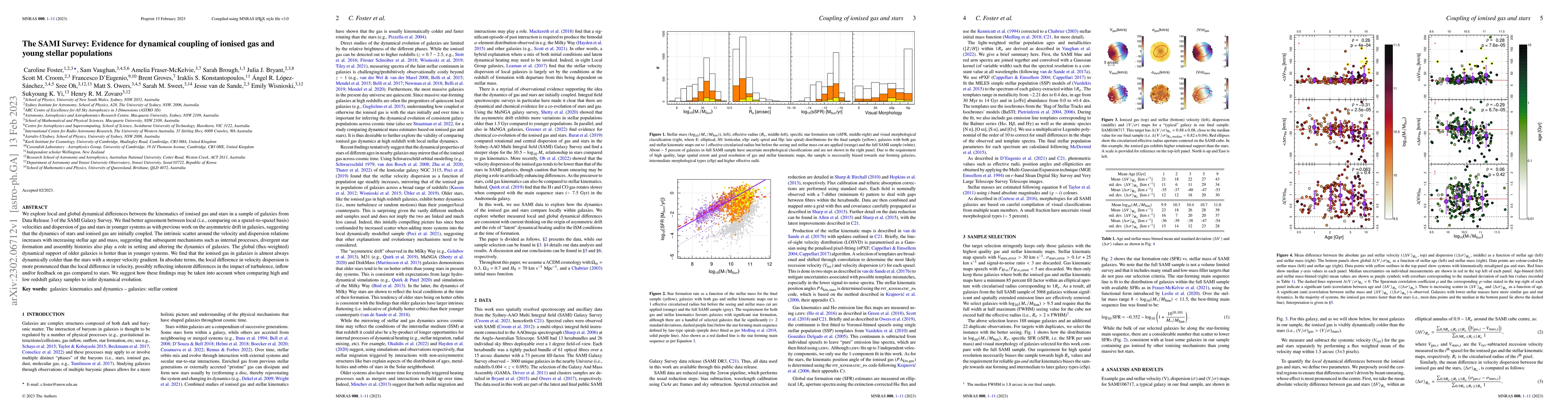 Thumbnail for The SAMI Survey: Evidence for dynamical coupling of ionised gas and
  young stellar populations