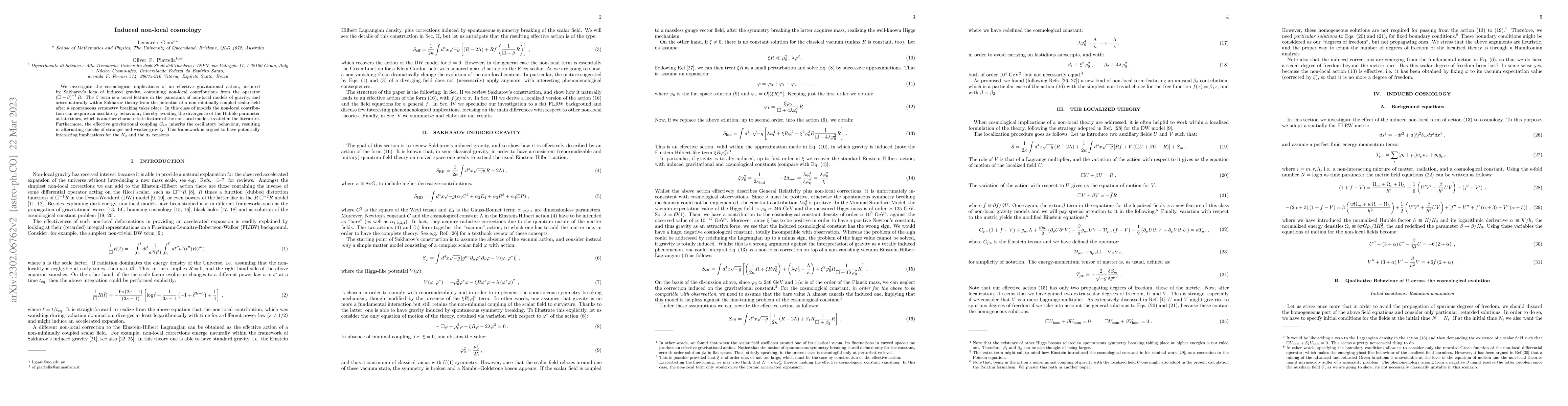 Thumbnail for Induced non-local cosmology