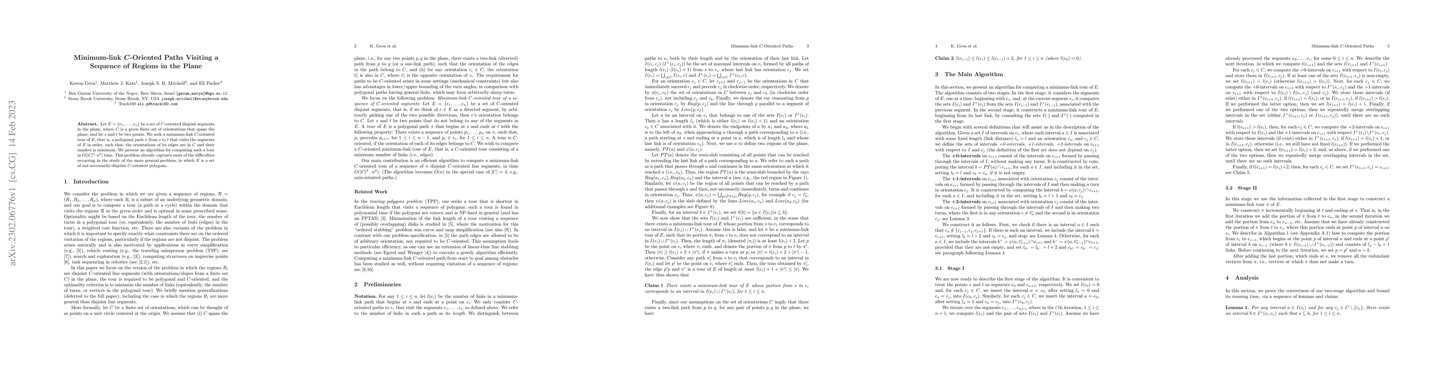 Thumbnail for Minimum-link $C$-Oriented Paths Visiting a Sequence of Regions in the
  Plane