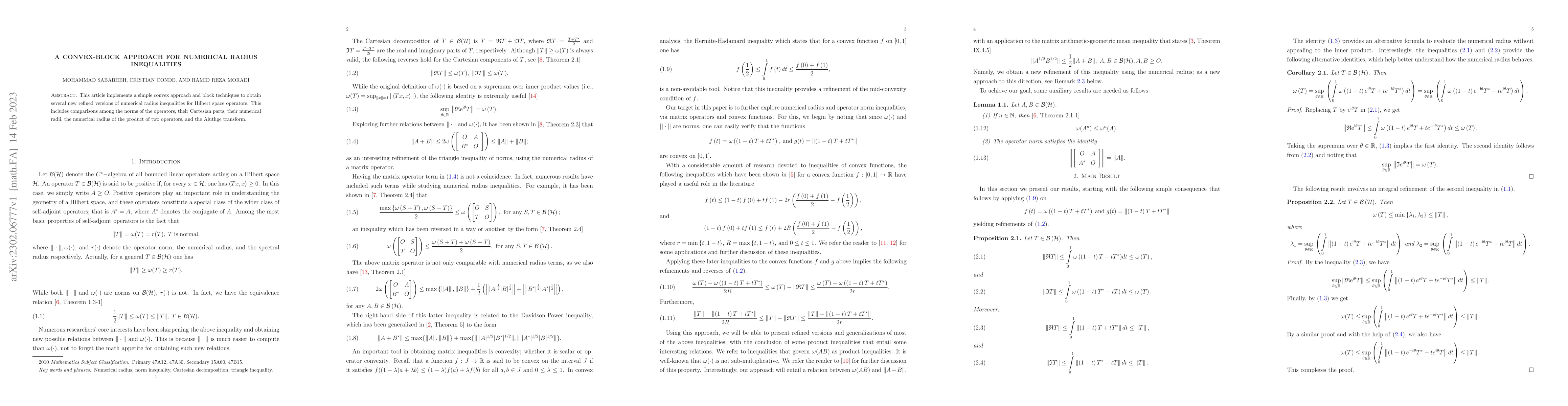 Thumbnail for A convex-block approach for numerical radius inequalities
