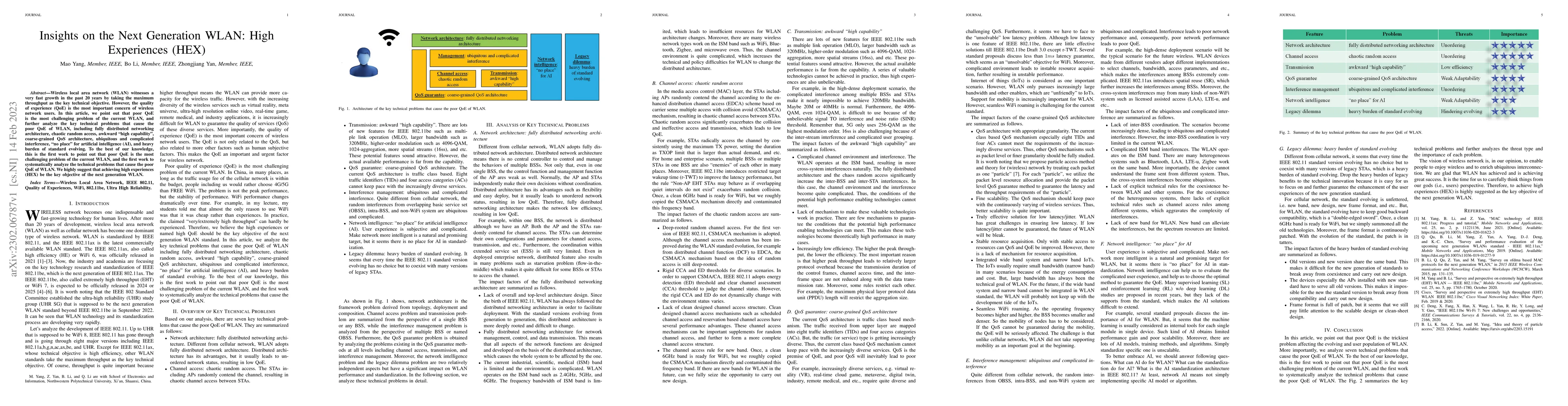 Thumbnail for Insights on the Next Generation WLAN: High Experiences (HEX)