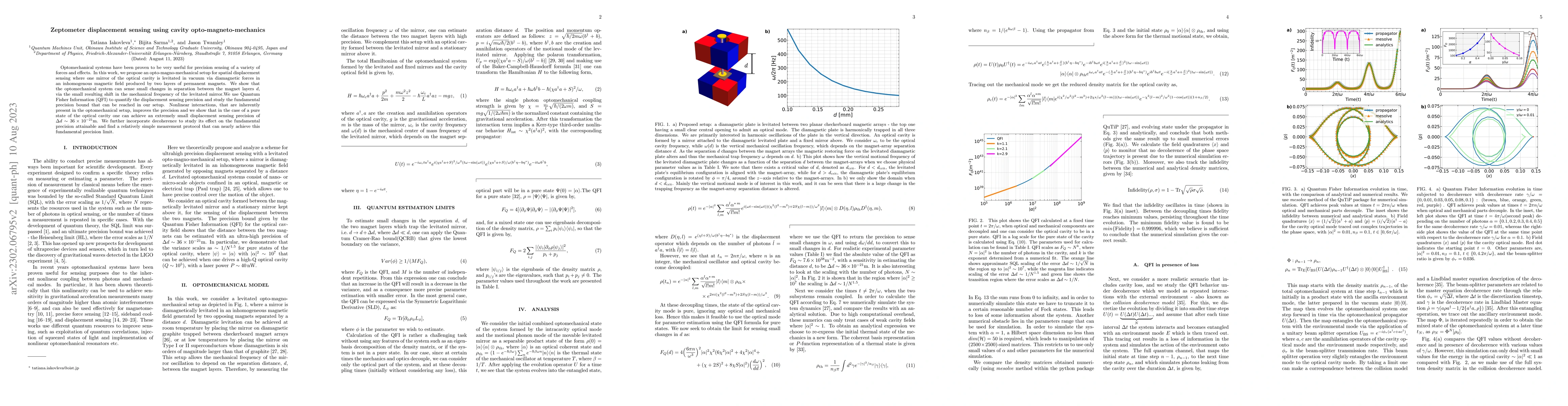 Thumbnail for Zeptometer displacement sensing using cavity opto-magneto-mechanics