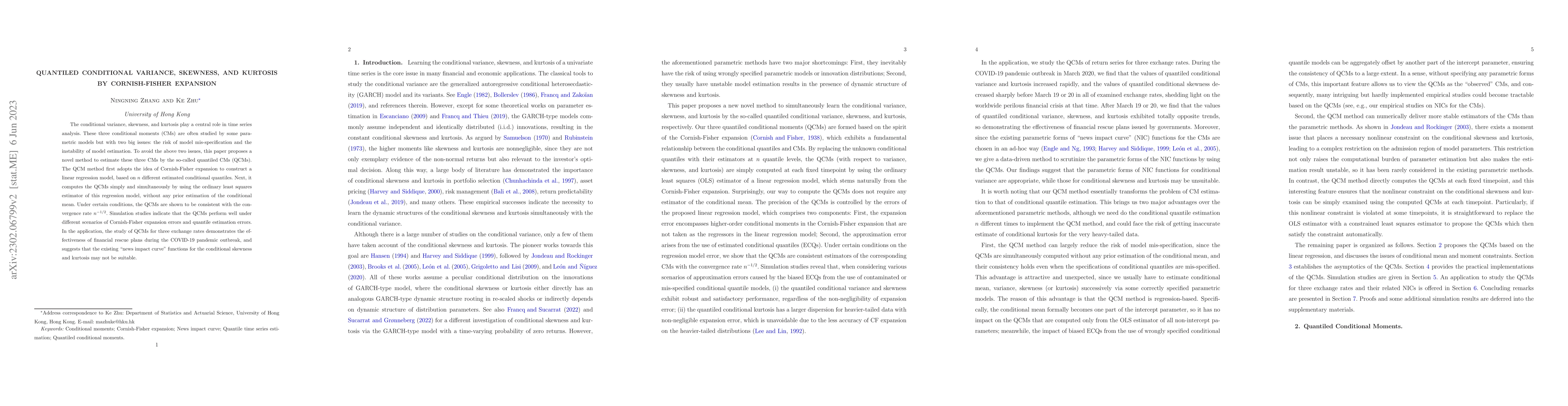 Thumbnail for Quantiled conditional variance, skewness, and kurtosis by Cornish-Fisher
  expansion