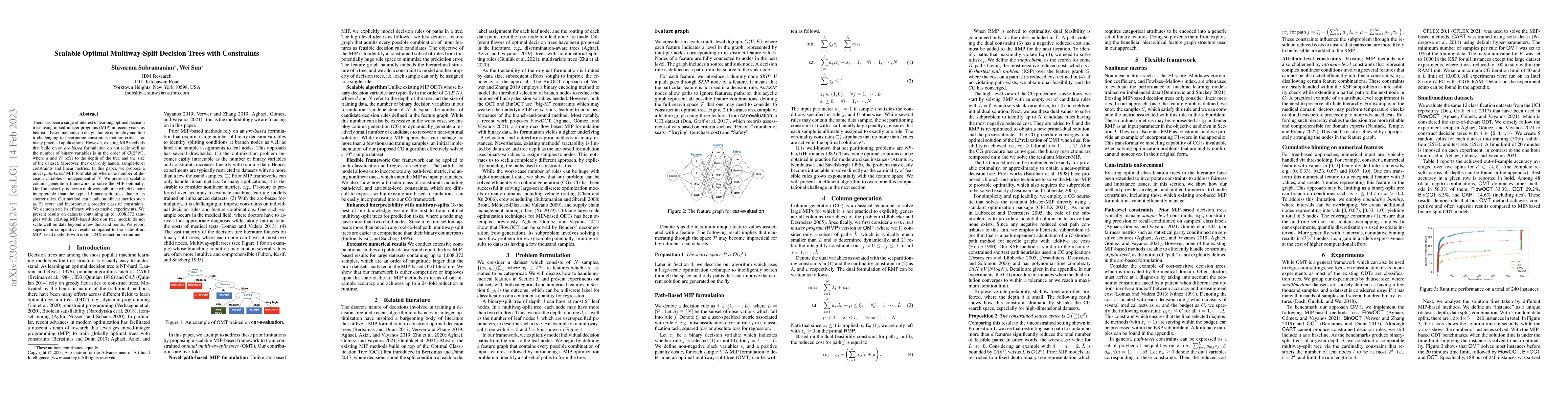 Thumbnail for Scalable Optimal Multiway-Split Decision Trees with Constraints