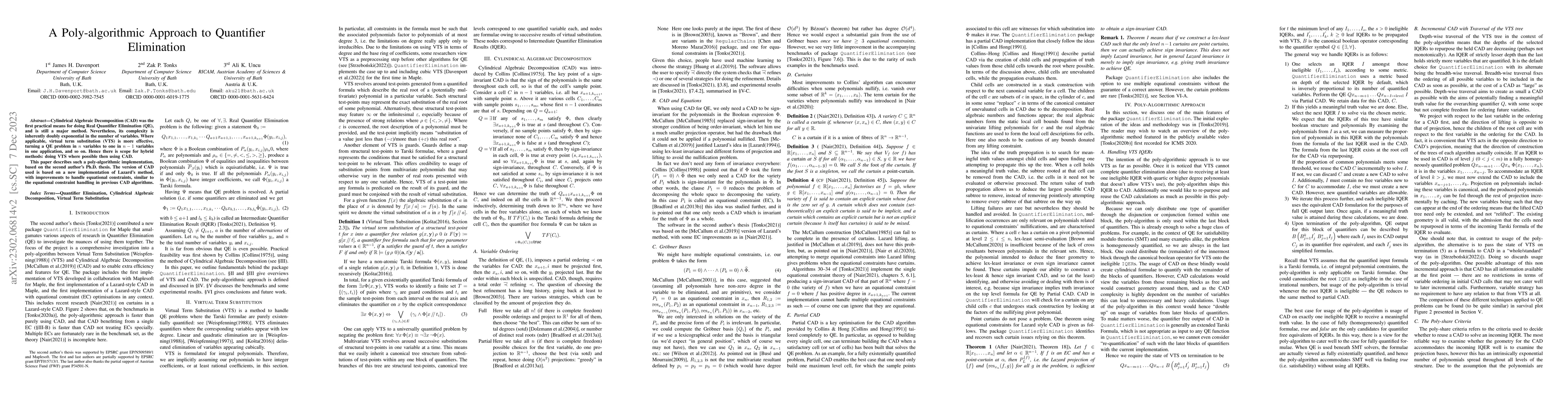 Thumbnail for A Poly-algorithmic Approach to Quantifier Elimination