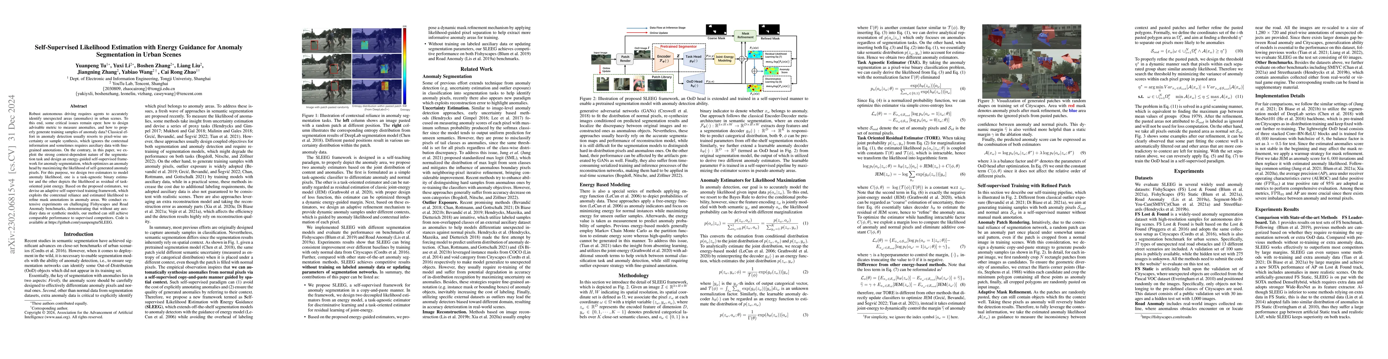 Thumbnail for Self-Supervised Likelihood Estimation with Energy Guidance for Anomaly
  Segmentation in Urban Scenes