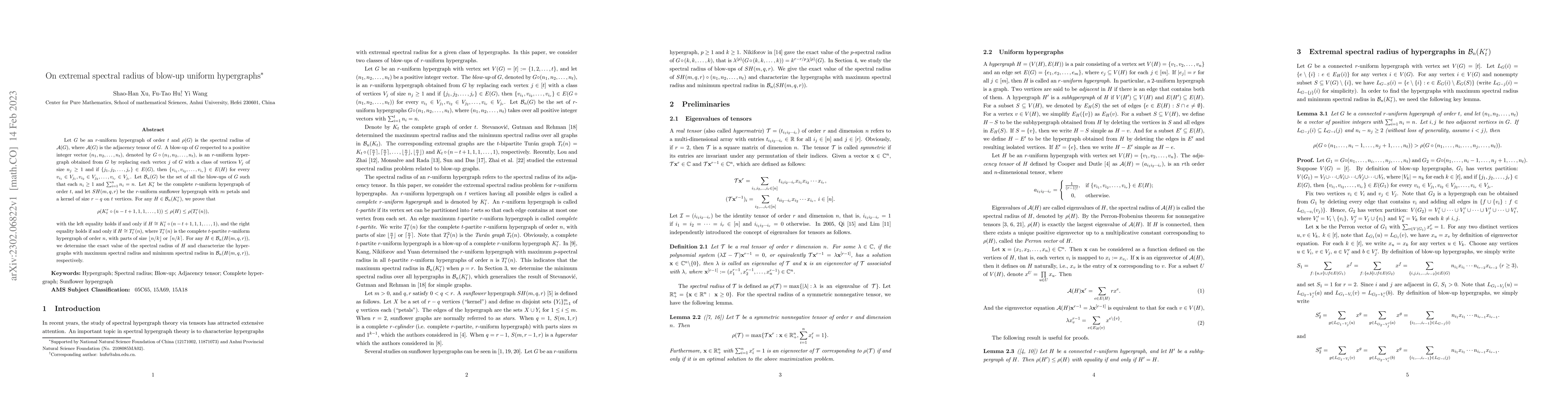 Thumbnail for On extremal spectral radius of blow-up uniform hypergraphs