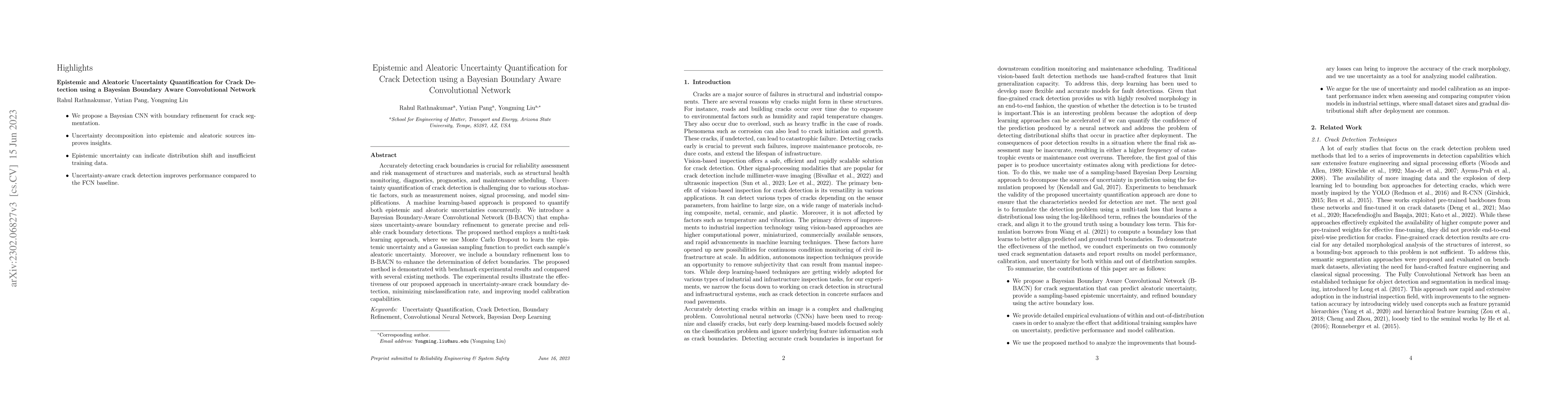 Thumbnail for B-BACN: Bayesian Boundary-Aware Convolutional Network for Crack
  Characterization