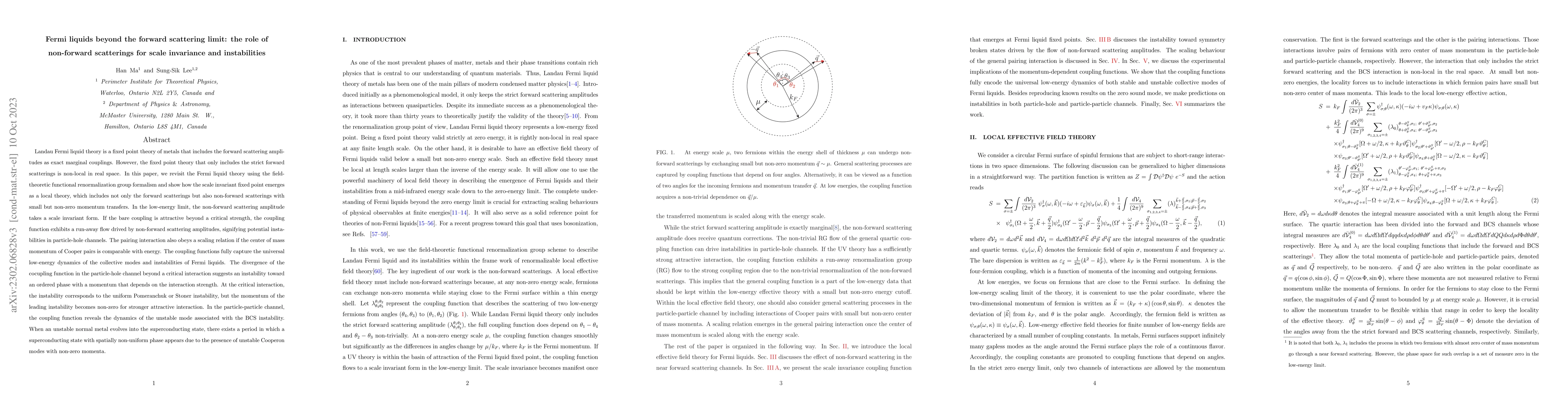 Thumbnail for Fermi liquids beyond the forward scattering limit: the role of
  non-forward scatterings for scale invariance and instabilities