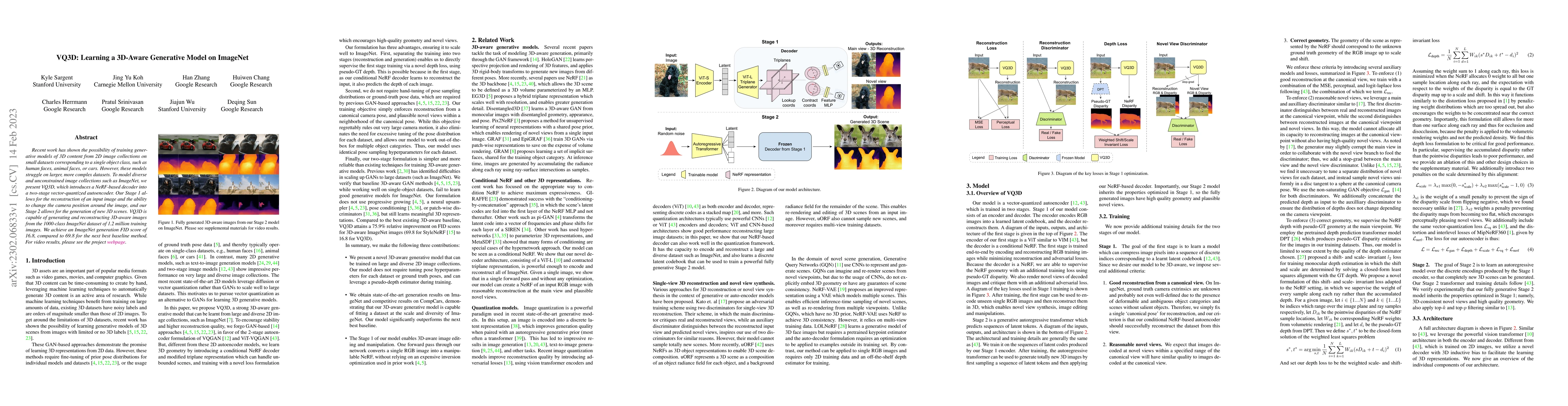Thumbnail for VQ3D: Learning a 3D-Aware Generative Model on ImageNet