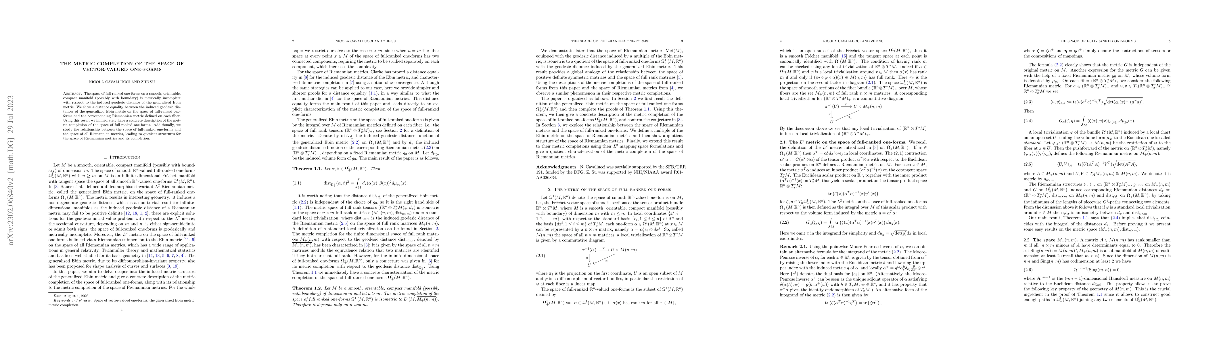 Thumbnail for The Metric Completion of the Space of Vector-Valued One-Forms