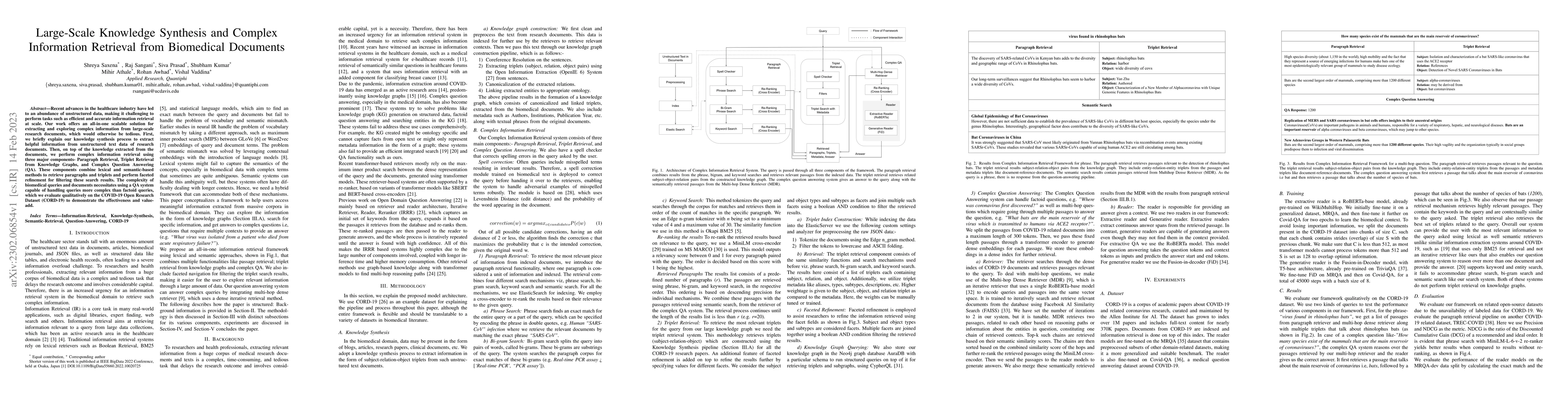 Thumbnail for Large-Scale Knowledge Synthesis and Complex Information Retrieval from
  Biomedical Documents