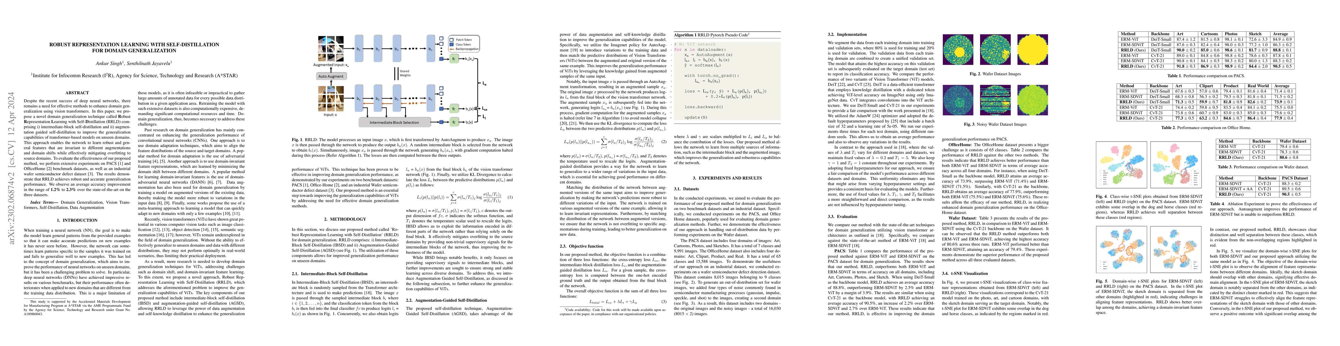 Thumbnail for Robust Representation Learning with Self-Distillation for Domain
  Generalization