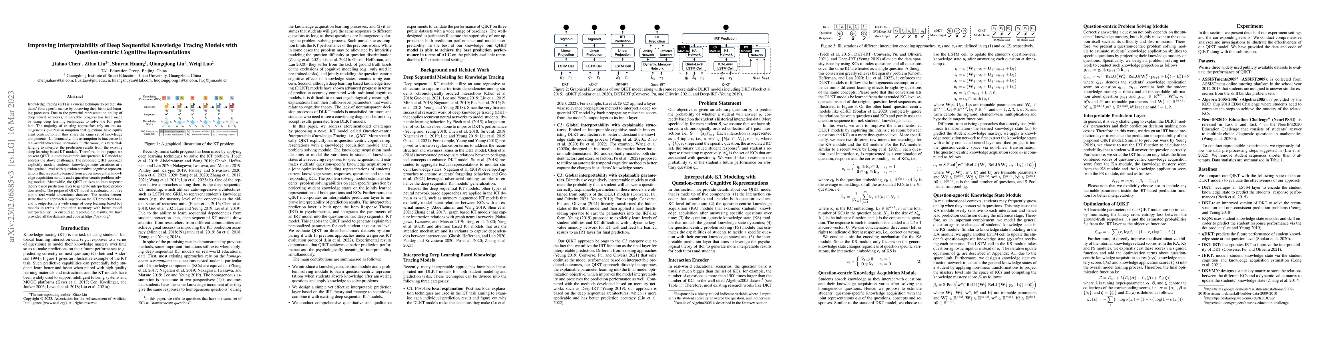 Thumbnail for Improving Interpretability of Deep Sequential Knowledge Tracing Models
  with Question-centric Cognitive Representations