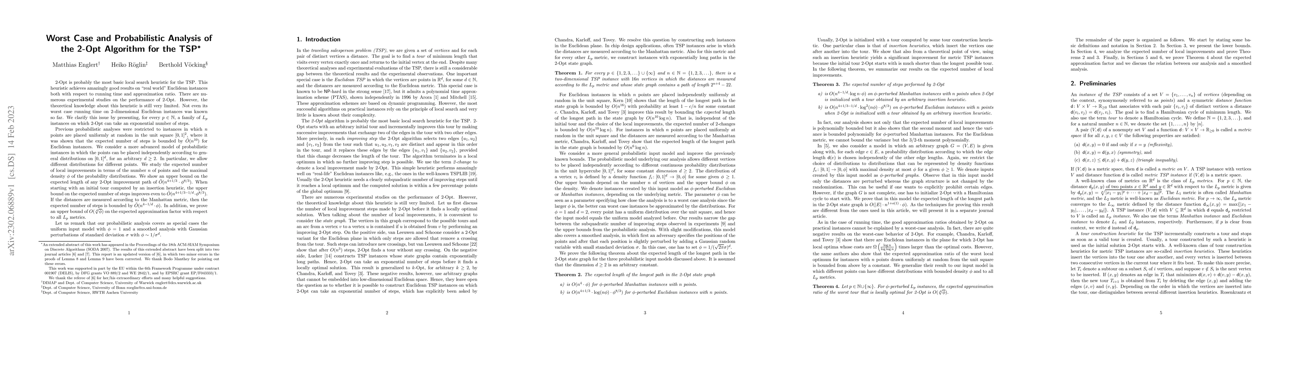 Thumbnail for Worst Case and Probabilistic Analysis of the 2-Opt Algorithm for the TSP