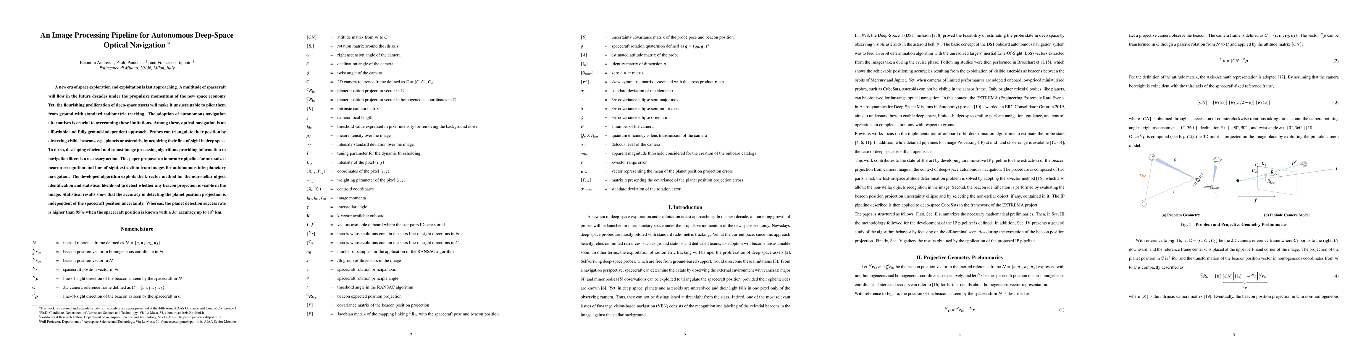 Thumbnail for An Image Processing Pipeline for Autonomous Deep-Space Optical
  Navigation