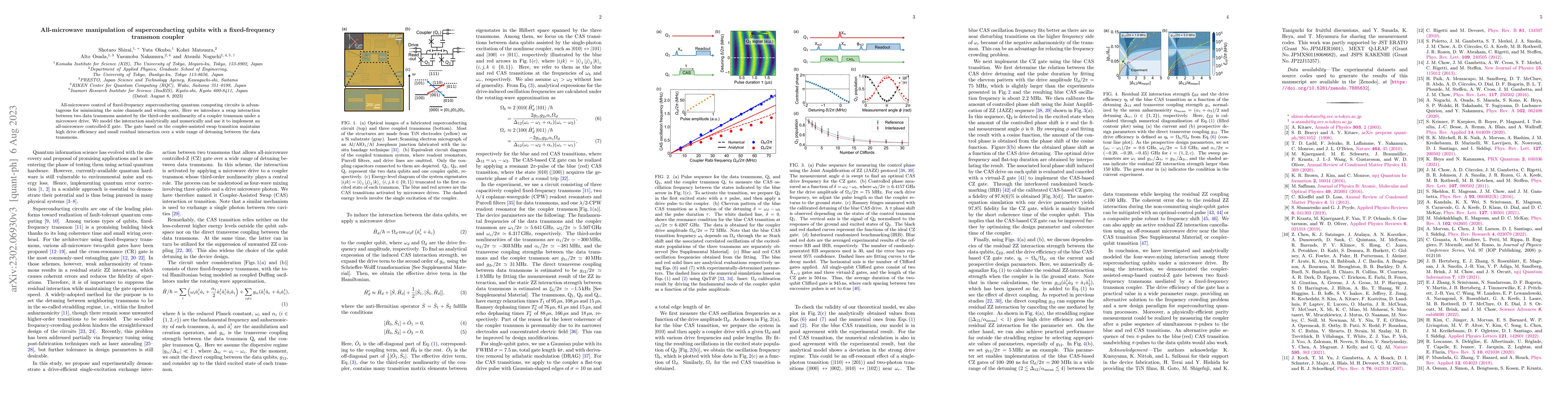 Thumbnail for All-microwave manipulation of superconducting qubits with a
  fixed-frequency transmon coupler