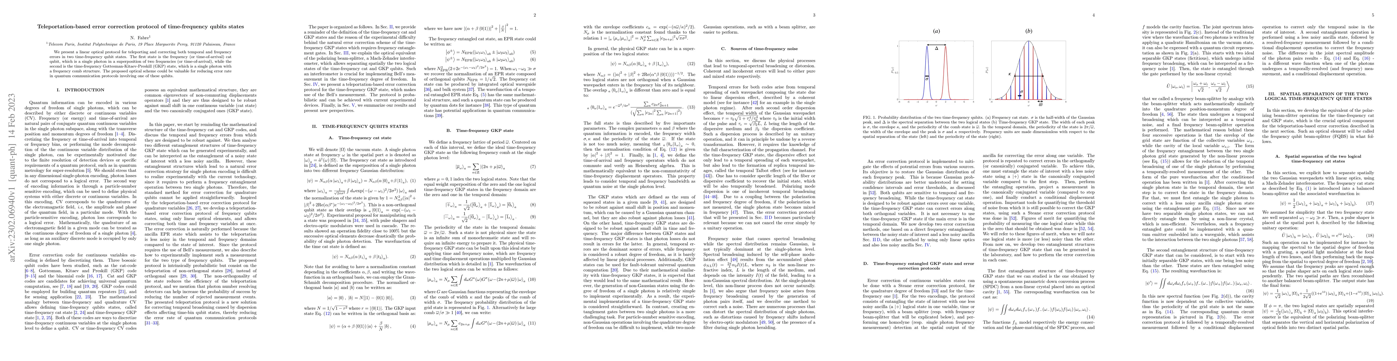 Thumbnail for Teleportation-based error correction protocol of time-frequency qubits
  states