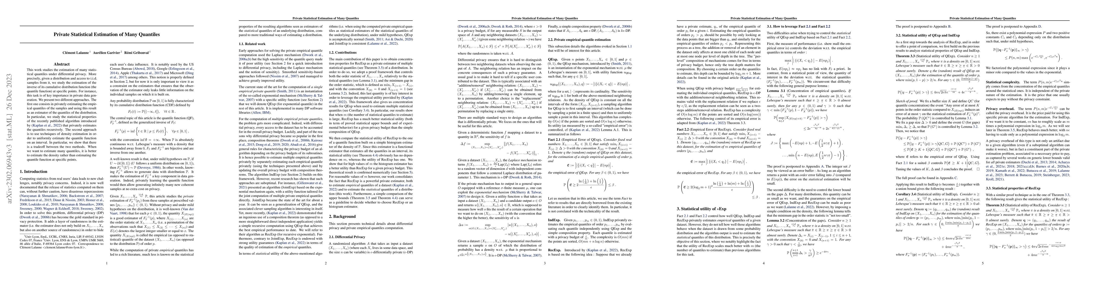 Thumbnail for Private Statistical Estimation of Many Quantiles