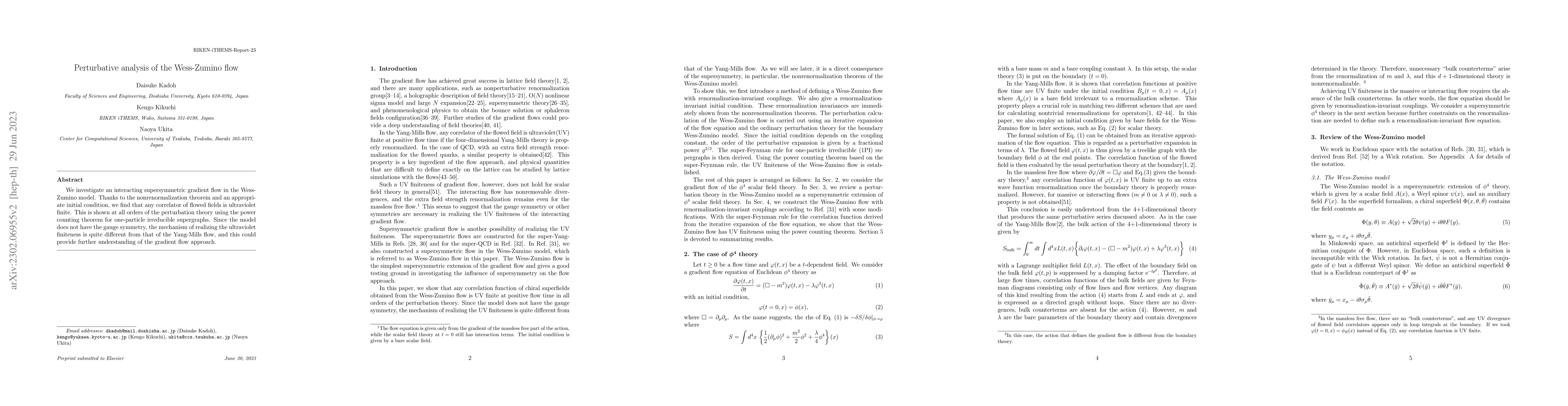Thumbnail for Perturbative analysis of the Wess-Zumino flow