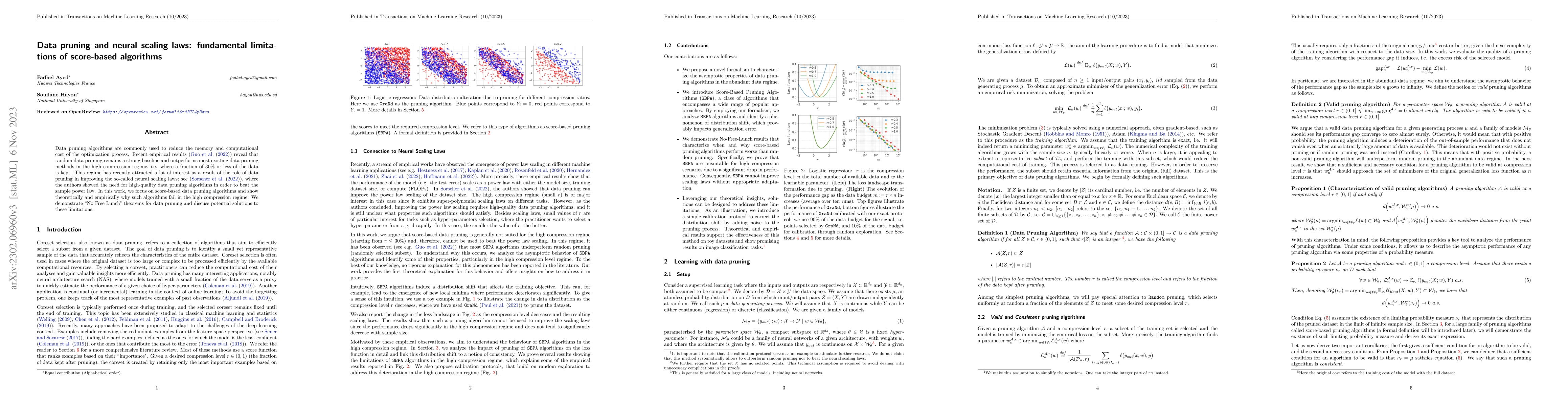 Thumbnail for Data pruning and neural scaling laws: fundamental limitations of
  score-based algorithms