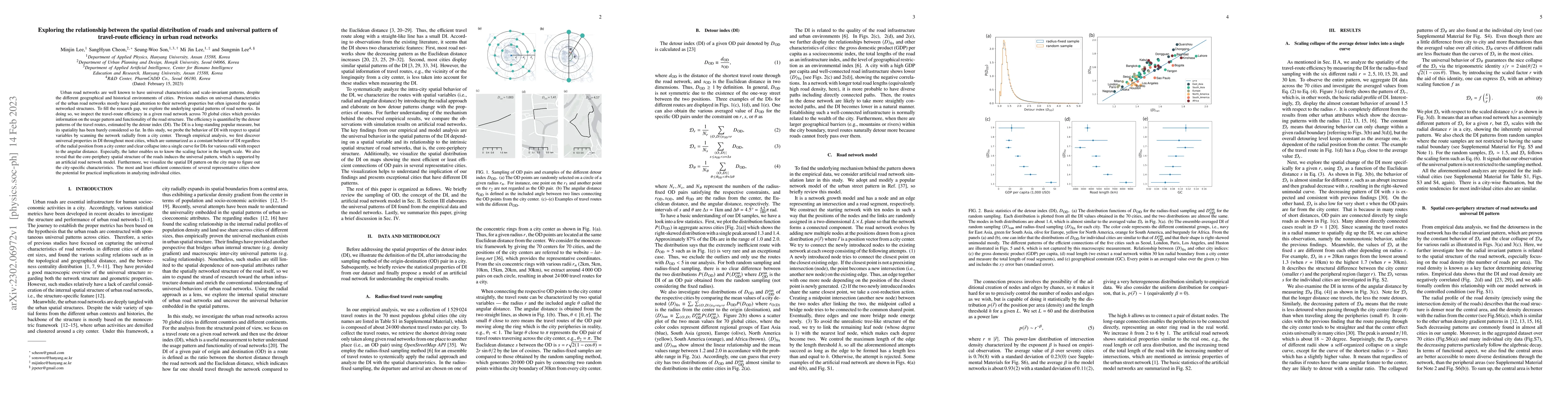 Thumbnail for Exploring the relationship between the spatial distribution of roads and
  universal pattern of travel-route efficiency in urban road networks