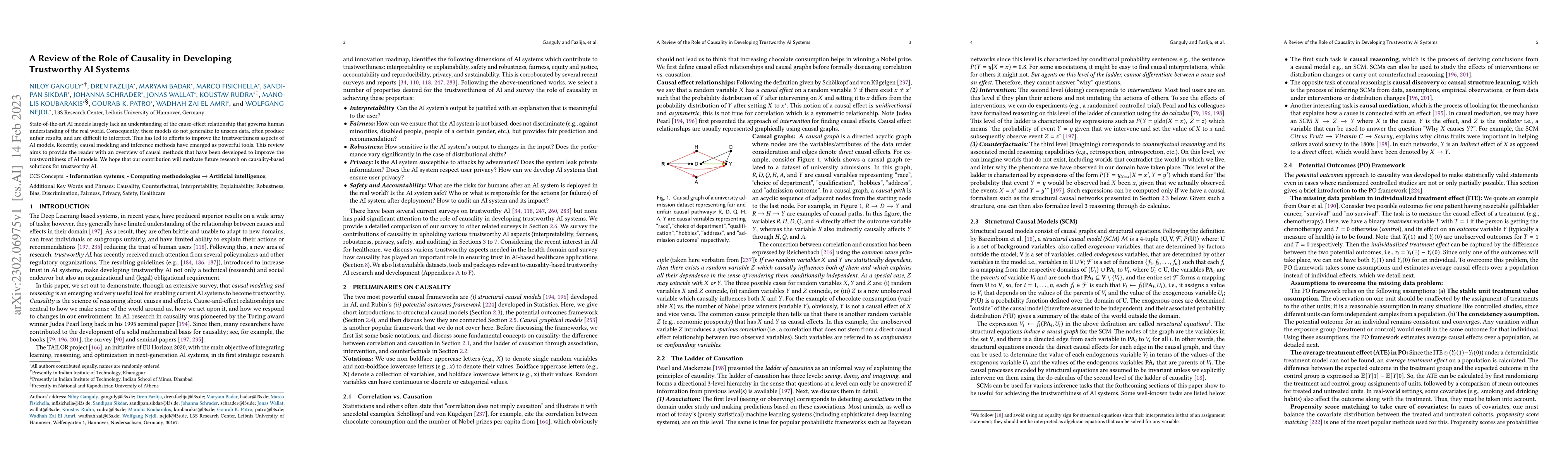 Thumbnail for A Review of the Role of Causality in Developing Trustworthy AI Systems