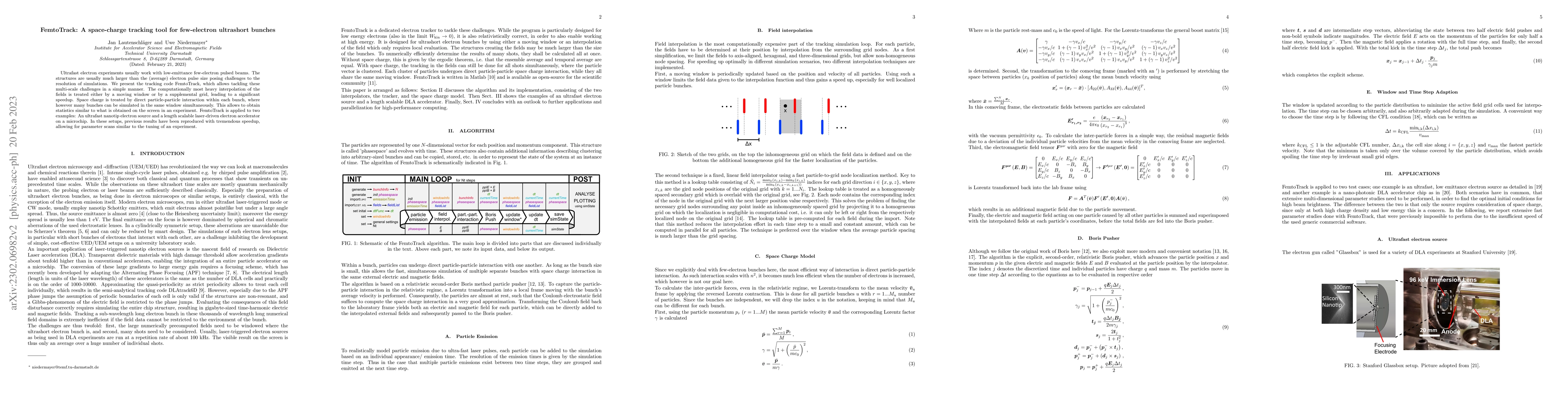 Thumbnail for FemtoTrack: A space-charge tracking tool for few-electron ultrashort
  bunches