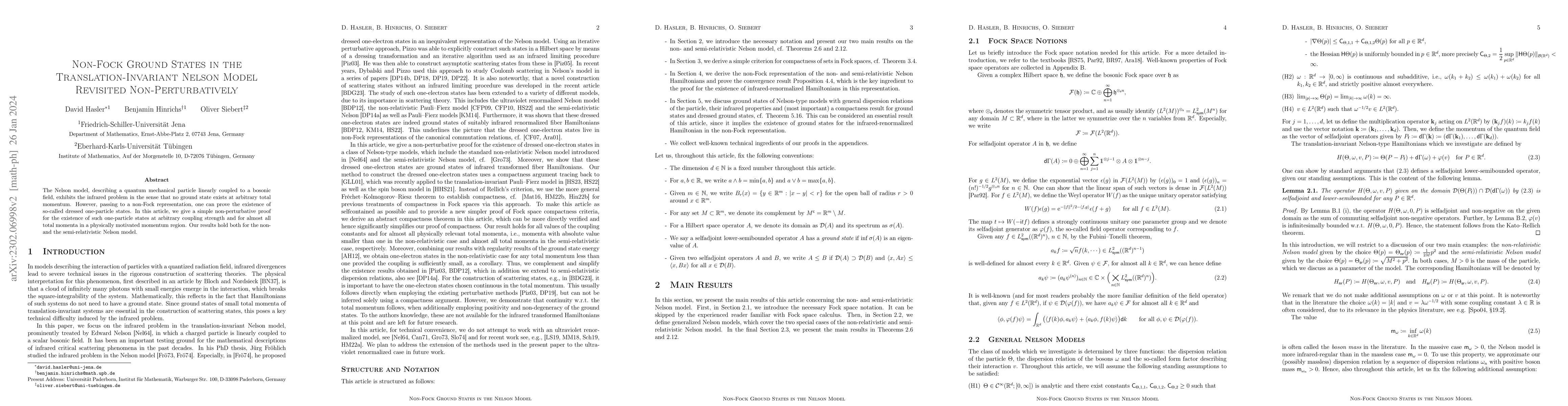 Thumbnail for Non-Fock Ground States in the Translation-Invariant Nelson Model
  Revisited Non-Perturbatively