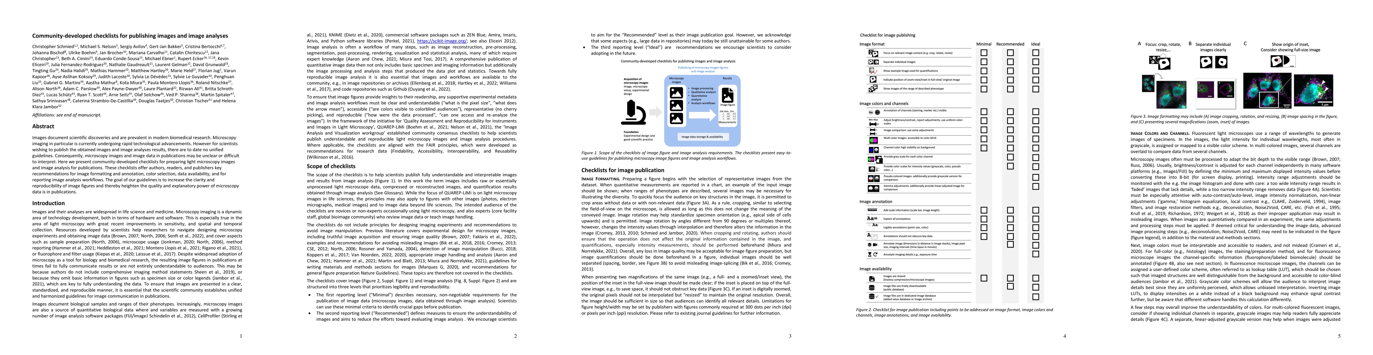 Thumbnail for Community-developed checklists for publishing images and image analysis