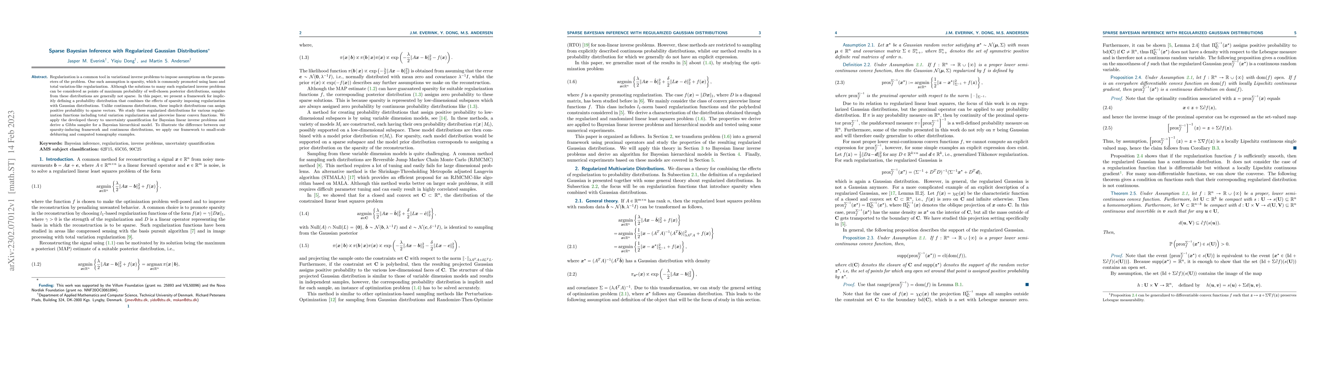 Thumbnail for Sparse Bayesian Inference with Regularized Gaussian Distributions
