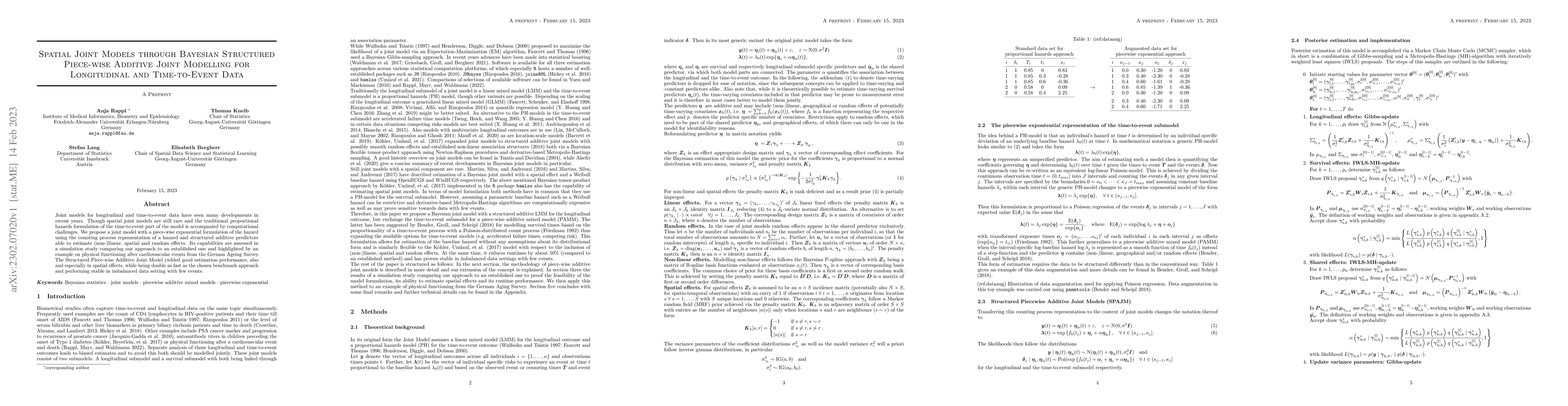 Thumbnail for "Spatial Joint Models through Bayesian Structured Piece-wise Additive
  Joint Modelling for Longitudinal and Time-to-Event Data"