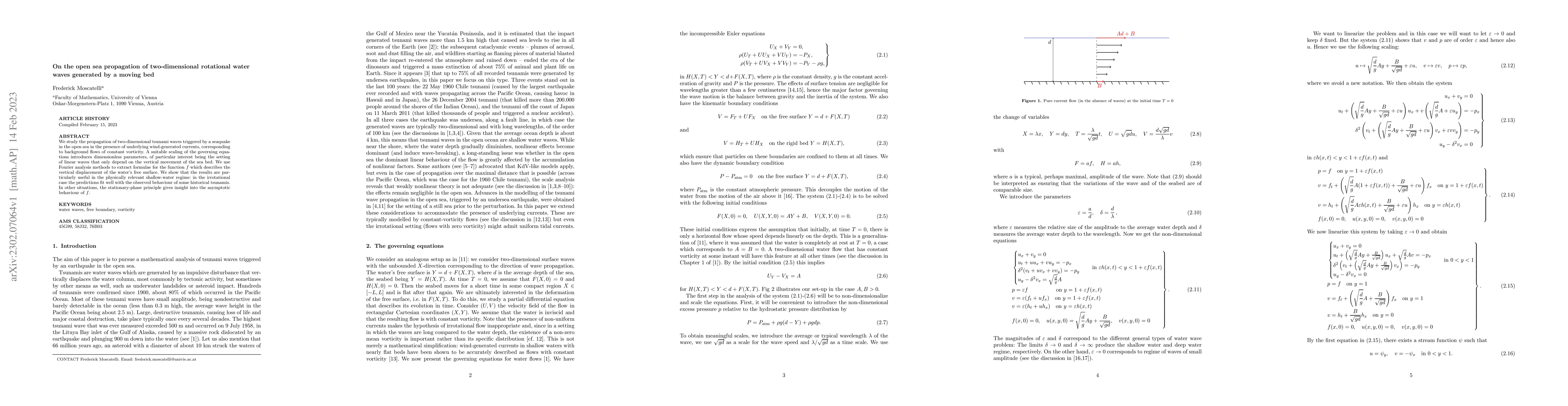 Thumbnail for On the open sea propagation of two-dimensional rotational water waves
  generated by a moving bed
