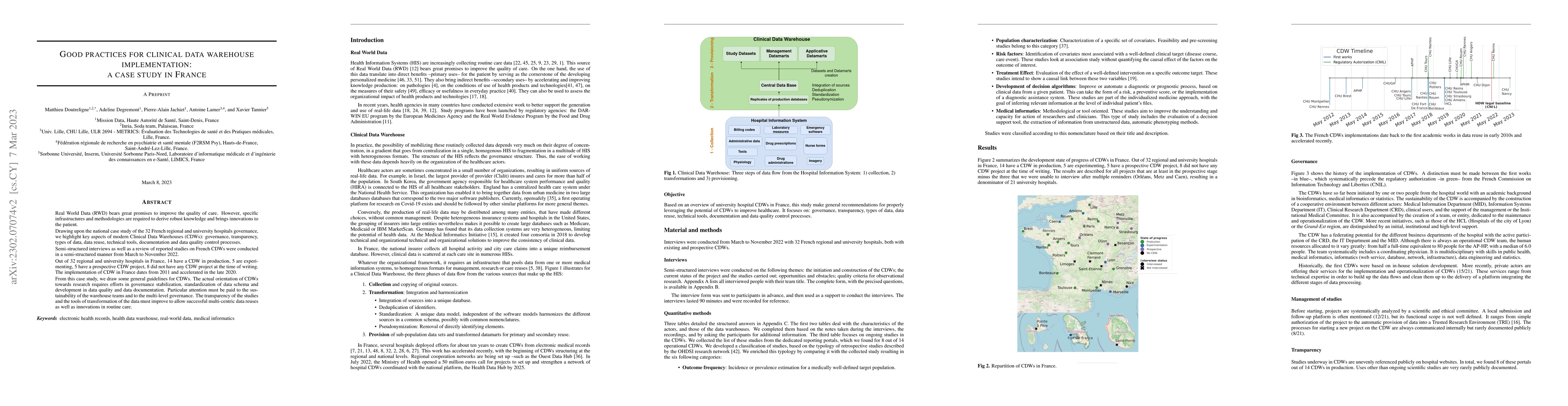 Thumbnail for Good practices for clinical data warehouse implementation: a case study
  in France