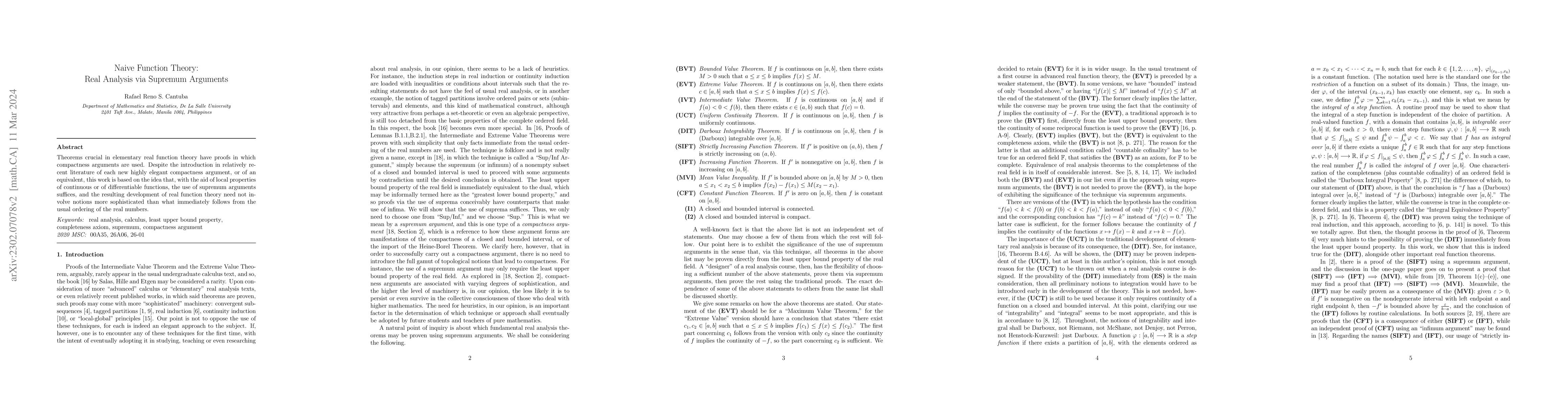 Thumbnail for Naive Function Theory: Real Analysis via Supremum Arguments